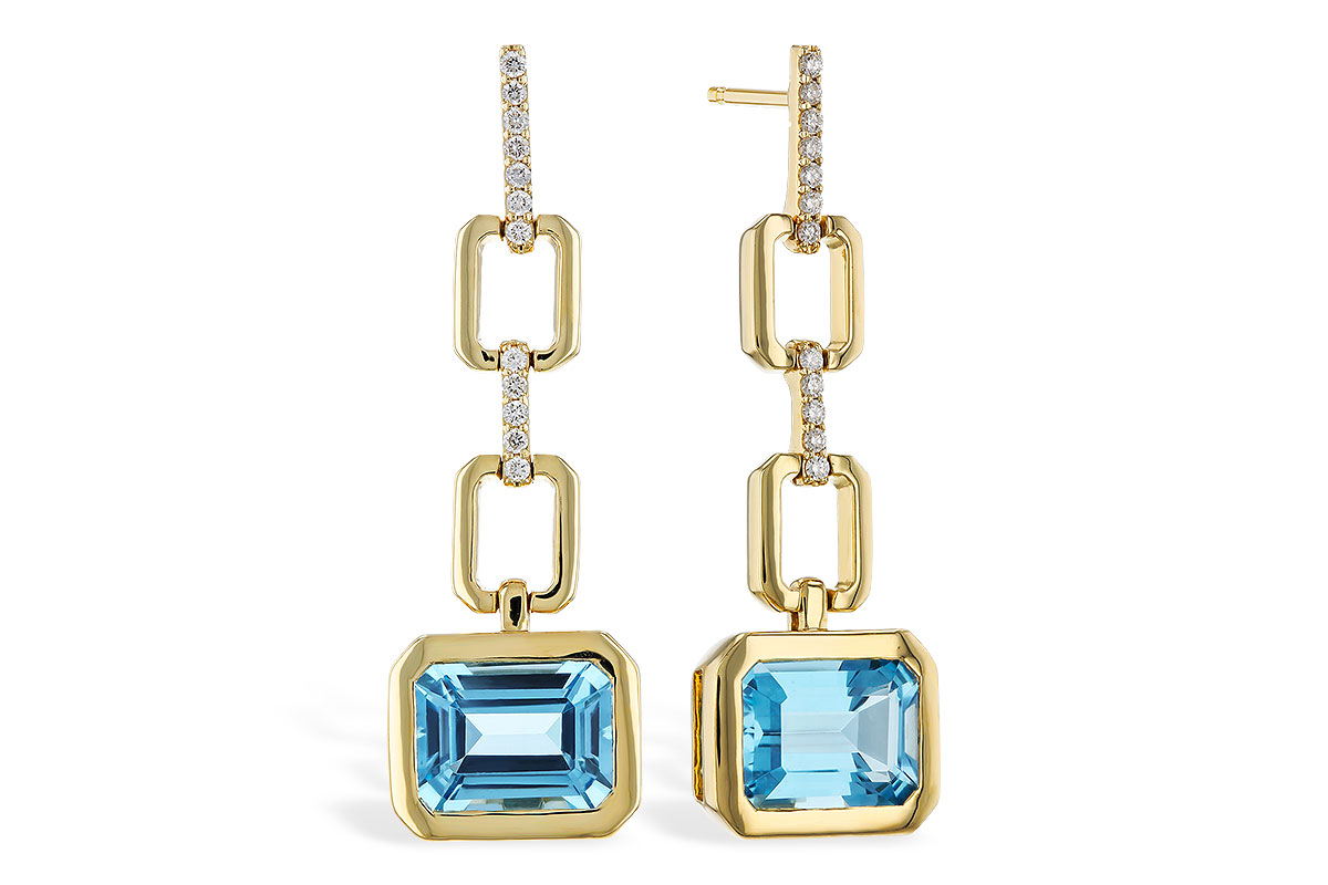 E275-14017: EARRINGS 3.20 BLUE TOPAZ 3.32 TGW (8x6MM BT)