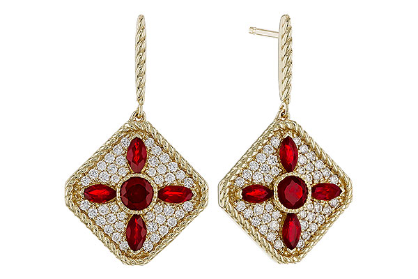 E275-14026: EARRINGS .99 TW RUBY 1.42 TGW
