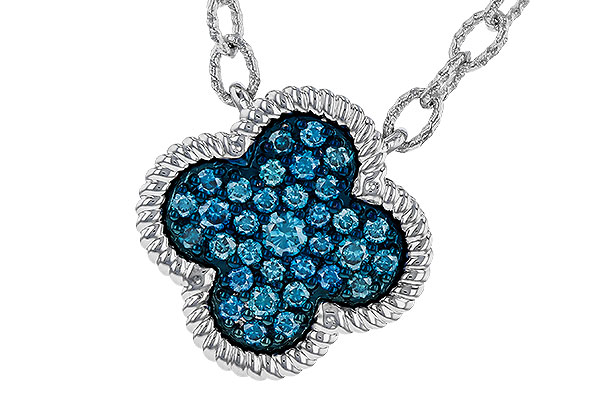 E275-14072: NECKLACE .33 TW BLUE DIAMONDS