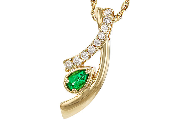 E275-14926: NECKLACE .17 EMERALD .34 TGW (5x3 EMER)