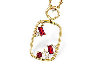 E275-14954: NECKLACE .33 TW RUBY .44 TGW