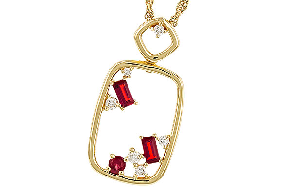 E275-14954: NECKLACE .33 TW RUBY .44 TGW