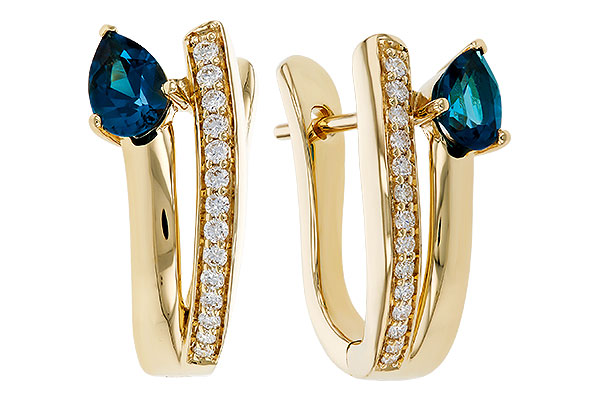 E275-15890: EARR .88 LONDON BLUE TOPAZ 1.08 TGW (6x4MM LBT)