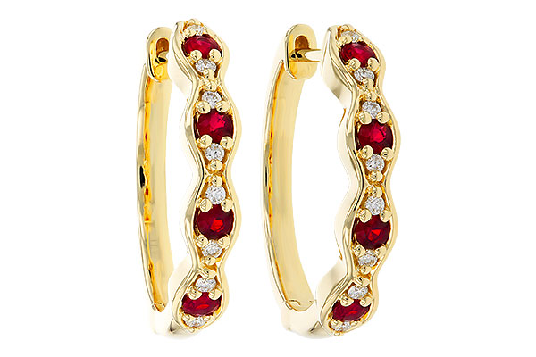 E275-17654: EARRINGS .28 TW RUBY .34 TGW