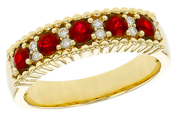 E275-17708: LDS WED RG .60 TW RUBY .72 TGW