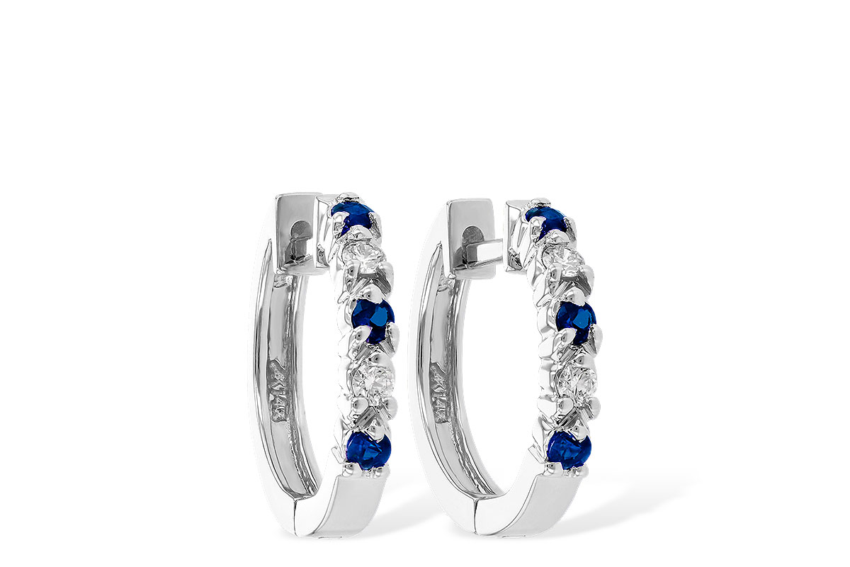 F001-48572: EARRINGS .17 SAPP .26 TGW