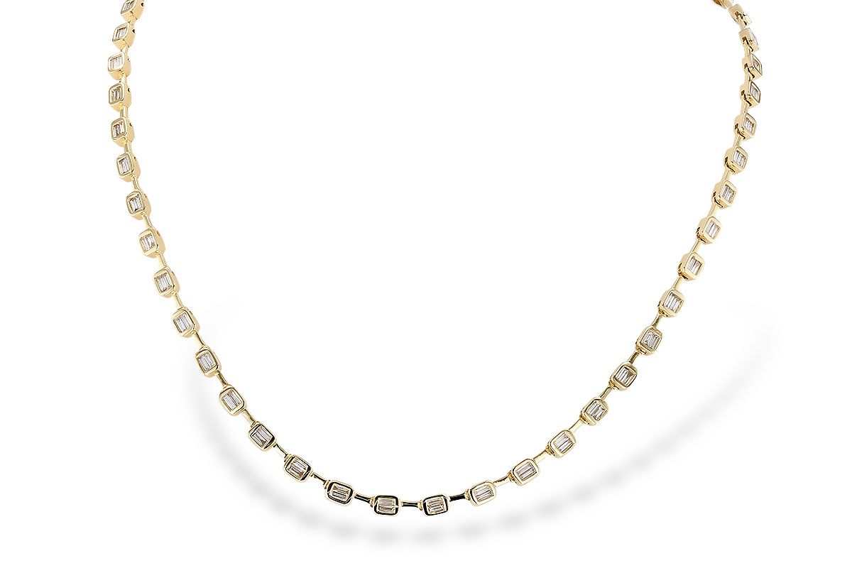 F274-23135: NECKLACE 2.05 TW BAGUETTES (17 INCHES)