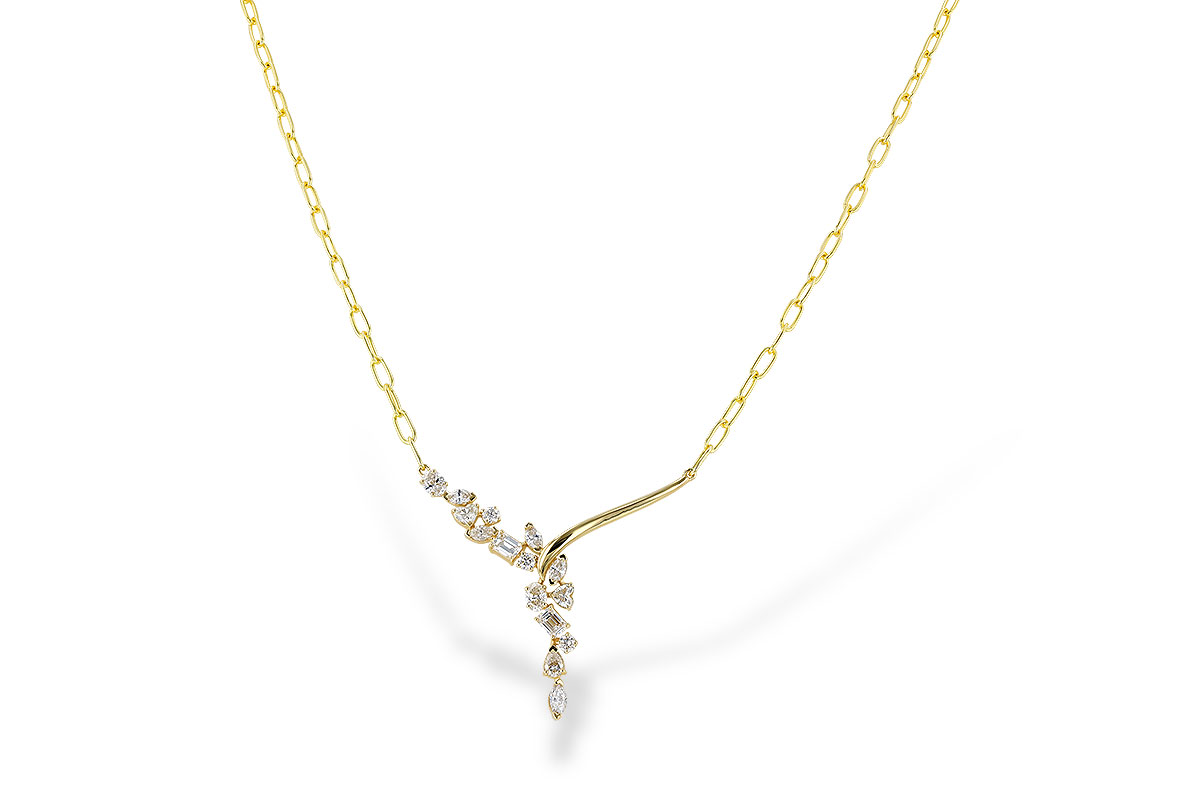 F274-24954: NECKLACE 1.22 TW FANCY CUT DIAMONDS (18")