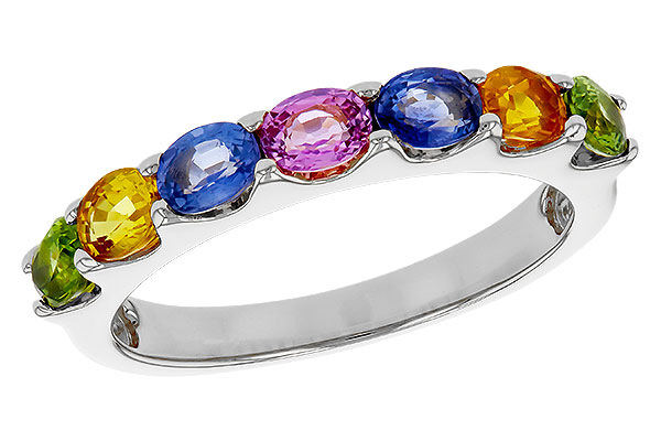 F275-12217: LDS WED RG 1.54 TW MULTI-COLOR SAPPHIRE