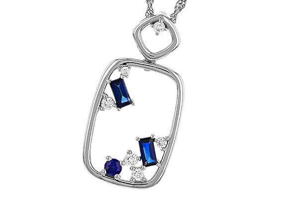 F275-14954: NECKLACE .35 TW SAPPHIRE .46 TGW