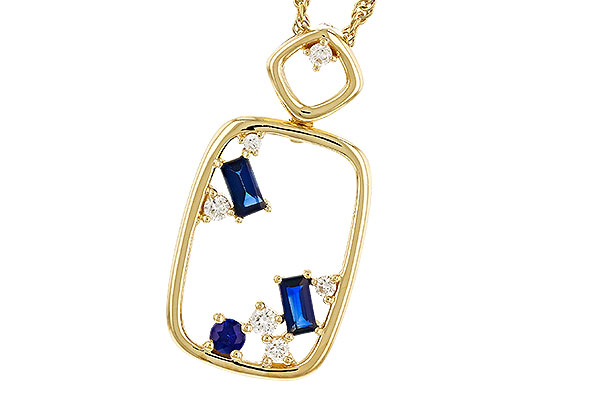 F275-14954: NECKLACE .35 TW SAPPHIRE .46 TGW