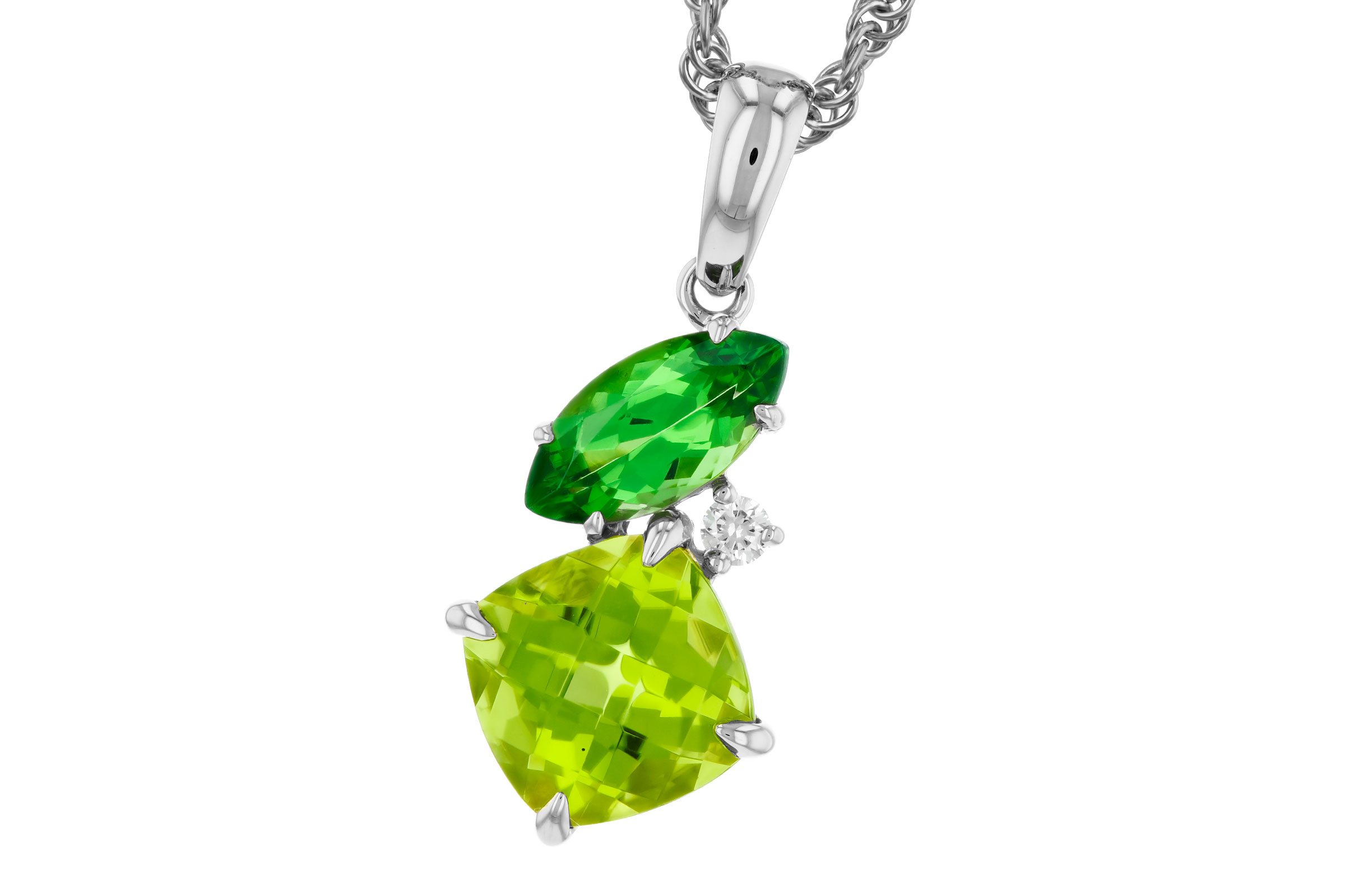 F276-03117: NECKLACE 1.97 TW SEMI-PREC (PER,TSAV) 2.00 TGW