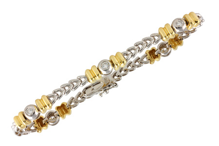 G000-55872: BRACELET WG LINKS & YG BARS .45 TW