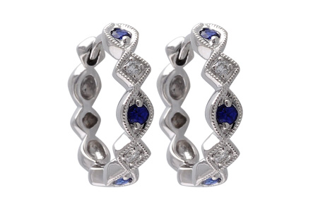 G001-45826: EARRINGS .20 SAPP .25 TGW