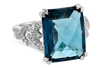 G190-54981: LDS RG 9.40 LONDON BLUE TOPAZ 9.60 TGW (15x12MM)