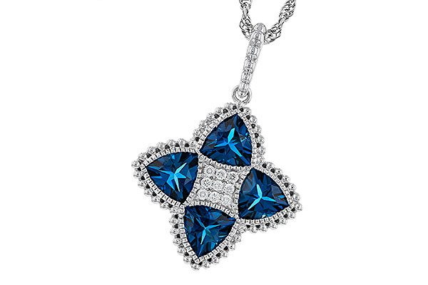 G275-14017: NECKLACE 2.79 LONDON BLUE TOPAZ 2.85 TGW