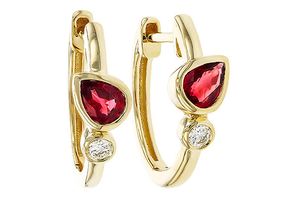 G275-14090: EARRINGS .48 RUBY .54 TGW