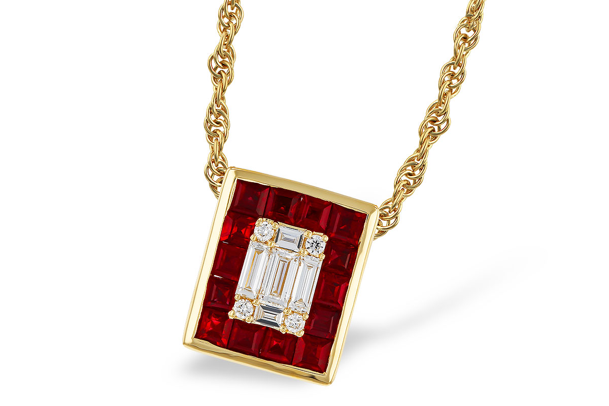 G275-16781: NECKLACE .82 RUBY TW 1.00 TGW