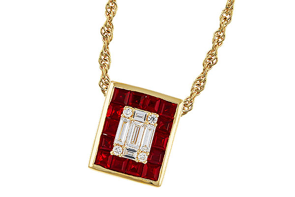 G275-16781: NECKLACE .82 RUBY TW 1.00 TGW