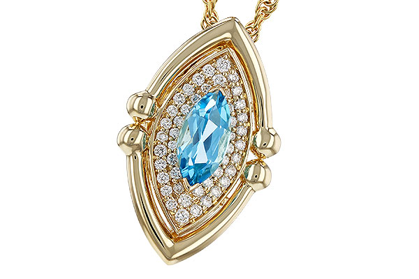 G275-17663: NECKLACE .54 BLUE TOPAZ .70 TGW (8x4MM BT)