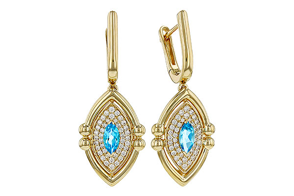 G276-00417: EARRINGS .50 TW BLUE TOPAZ .78 TGW (6x3MM BT)