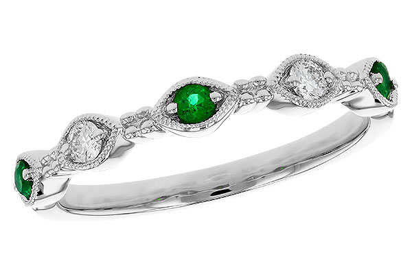 G276-00444: LDS WED RG .10 TW EMERALD .19 TGW
