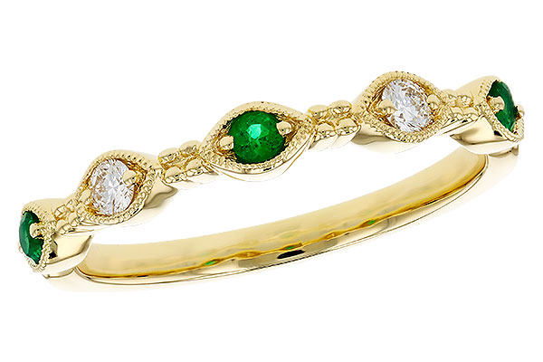 G276-00444: LDS WED RG .10 TW EMERALD .19 TGW