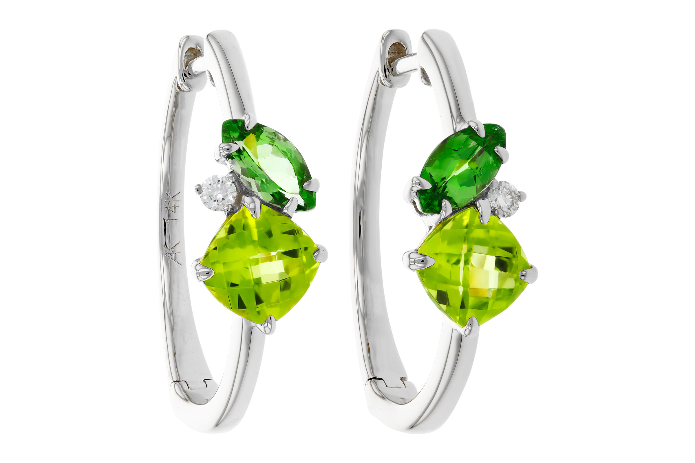 G276-02199: EARRINGS 1.69 TW SEMI-PREC (PER,TSAV) 1.73 TGW