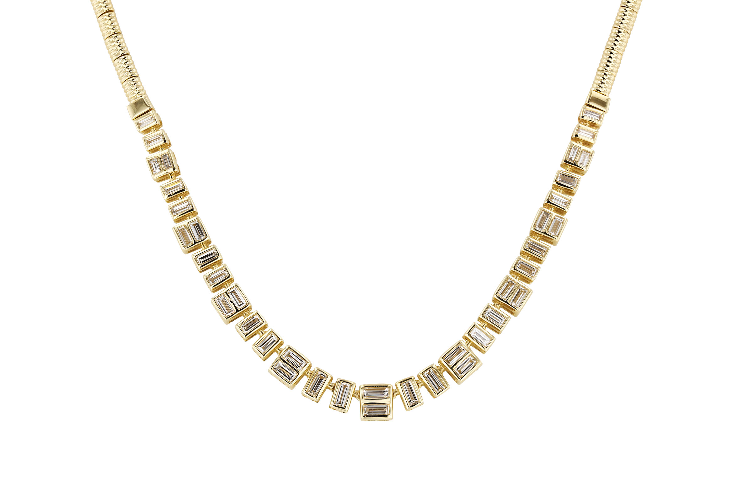 G276-02226: NECKLACE 1.80 TW BAGUETTES (17")