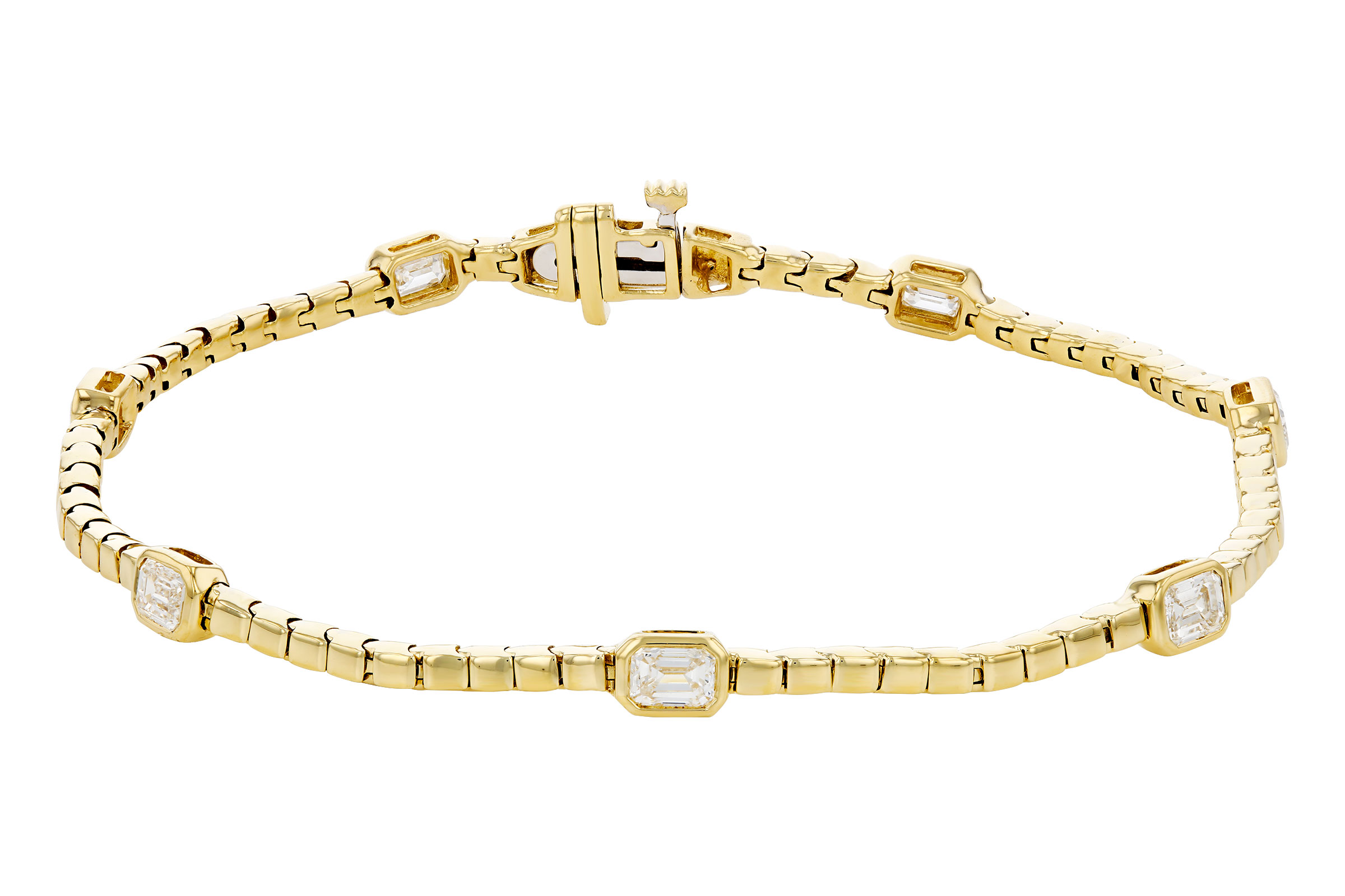 G276-02244: BRACELET 1.32 TW EMERALD CUT DIA (7")