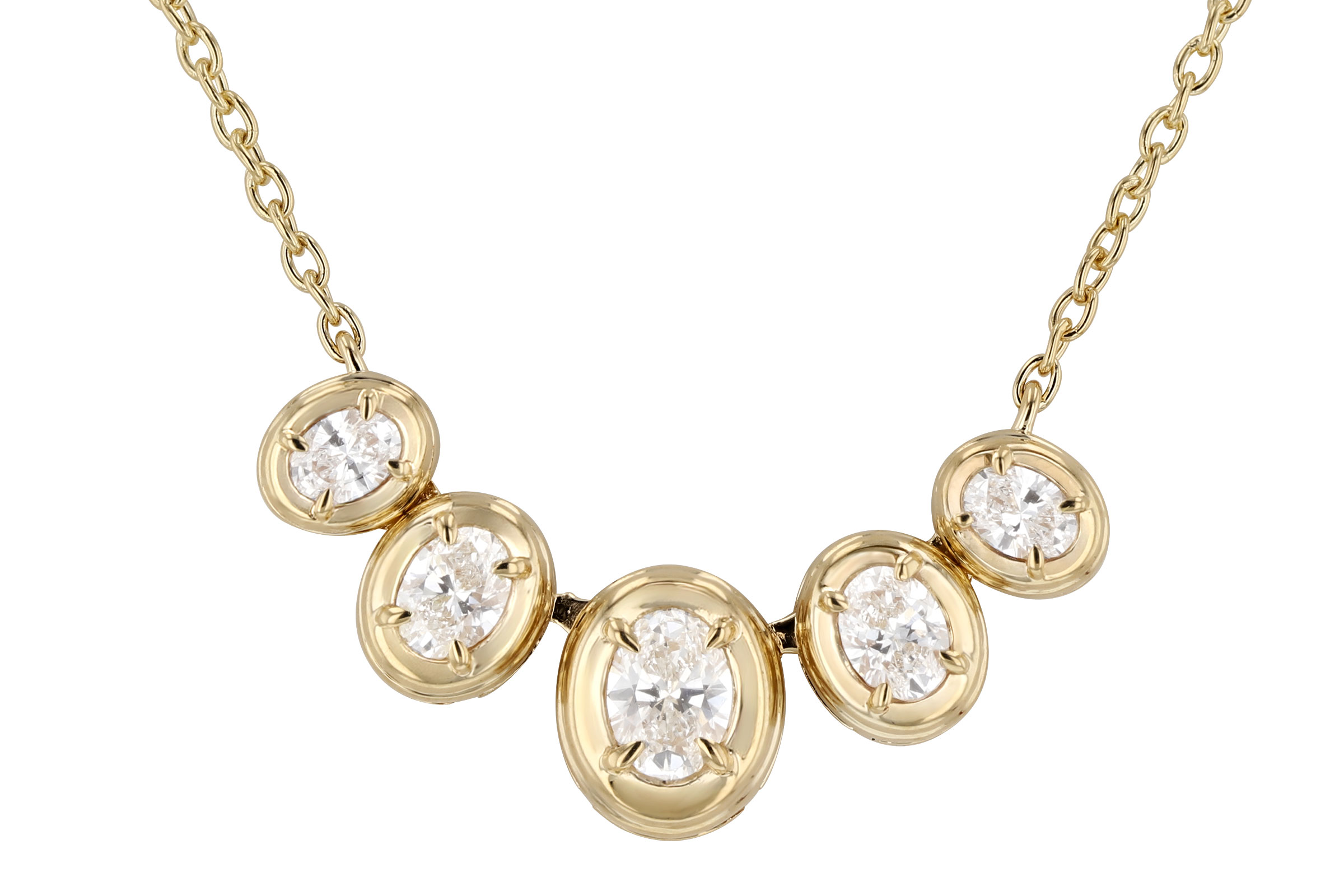G276-02272: NECKLACE .85 TW OVAL CUT DIA (18")