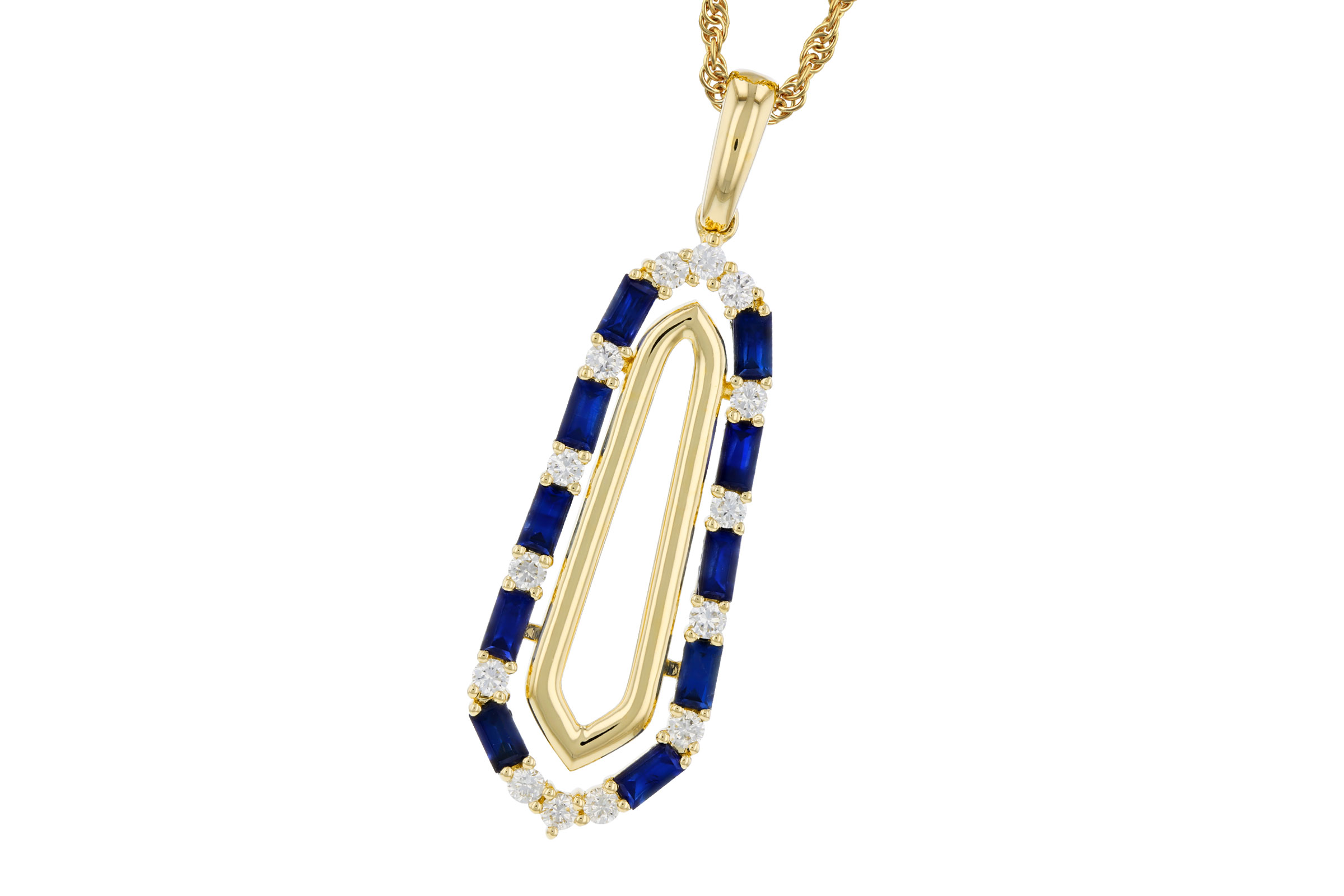 G276-03144: NECKLACE .74 TW SAPPHIRE .94 TGW