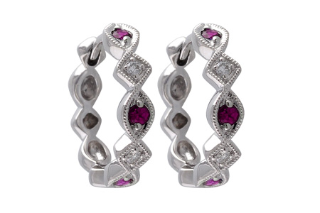 H001-45826: EARRINGS .20 RUBY .25 TGW