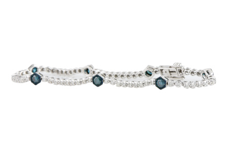 H188-74053: BRACELET .93 BLUE DIAS 1.62 TW