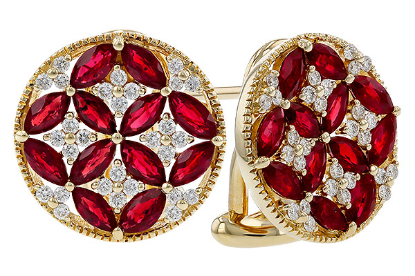 H275-10453: EARRINGS 2.07 TW RUBY 2.37 TGW