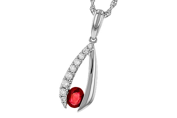 H275-14090: NECKLACE .34 RUBY .50 TGW (5x4 RUBY)