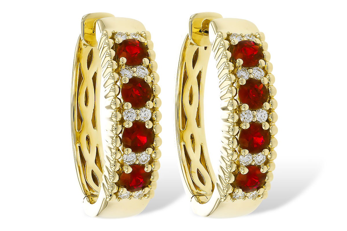H275-17708: EARRINGS .54 TW RUBY .66 TGW