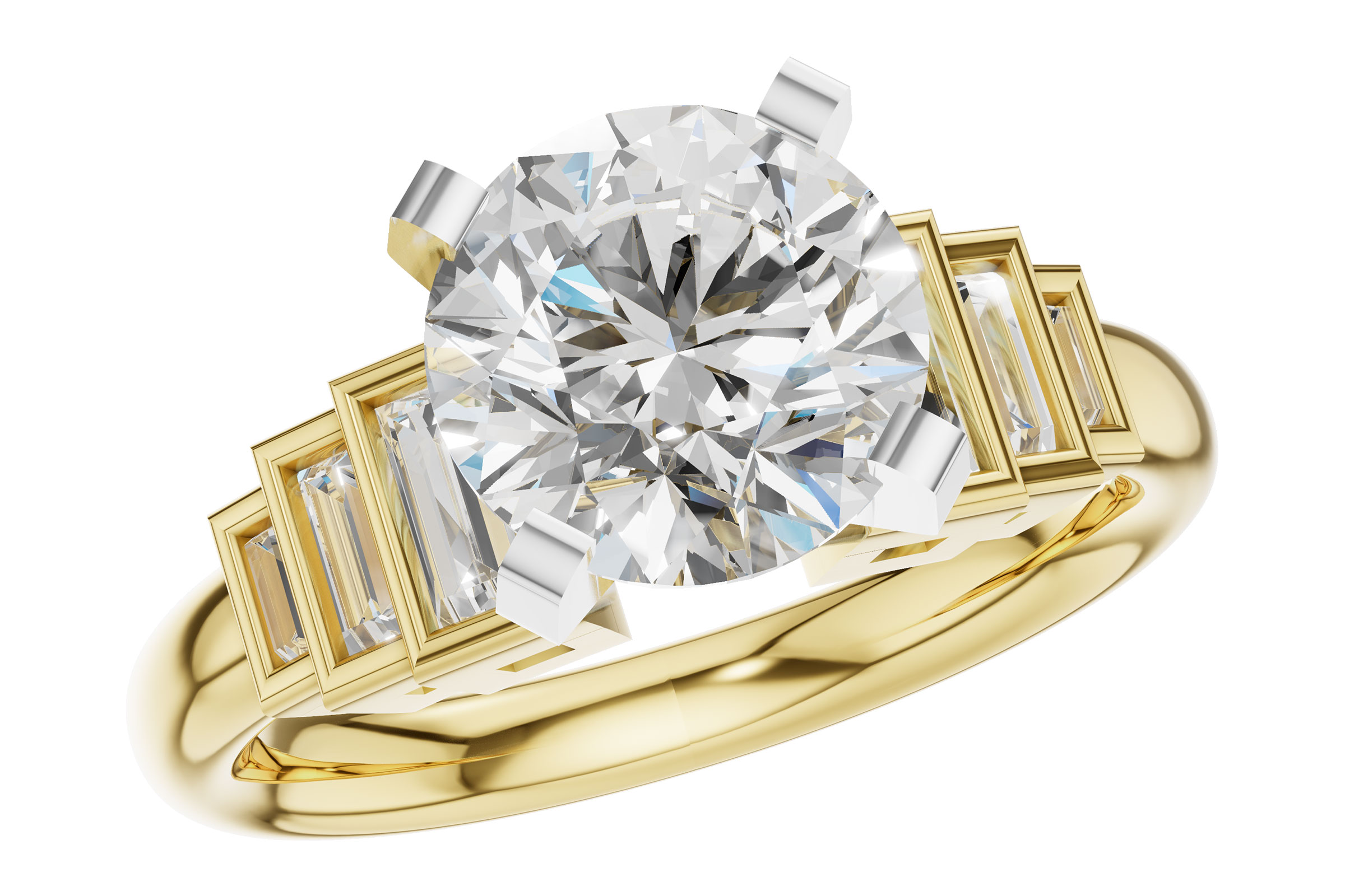 H276-01290: LDS SEMI DIA RG .26 TW BAGUETTES