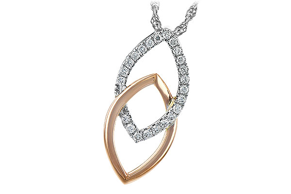 K189-71353: NECKLACE .20 TW (ROSE & WG)