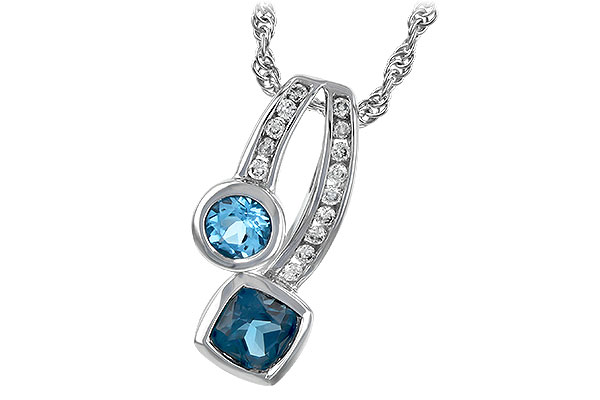 K189-72262: NECKLACE .91 TW BLUE TOPAZ 1.04 TGW