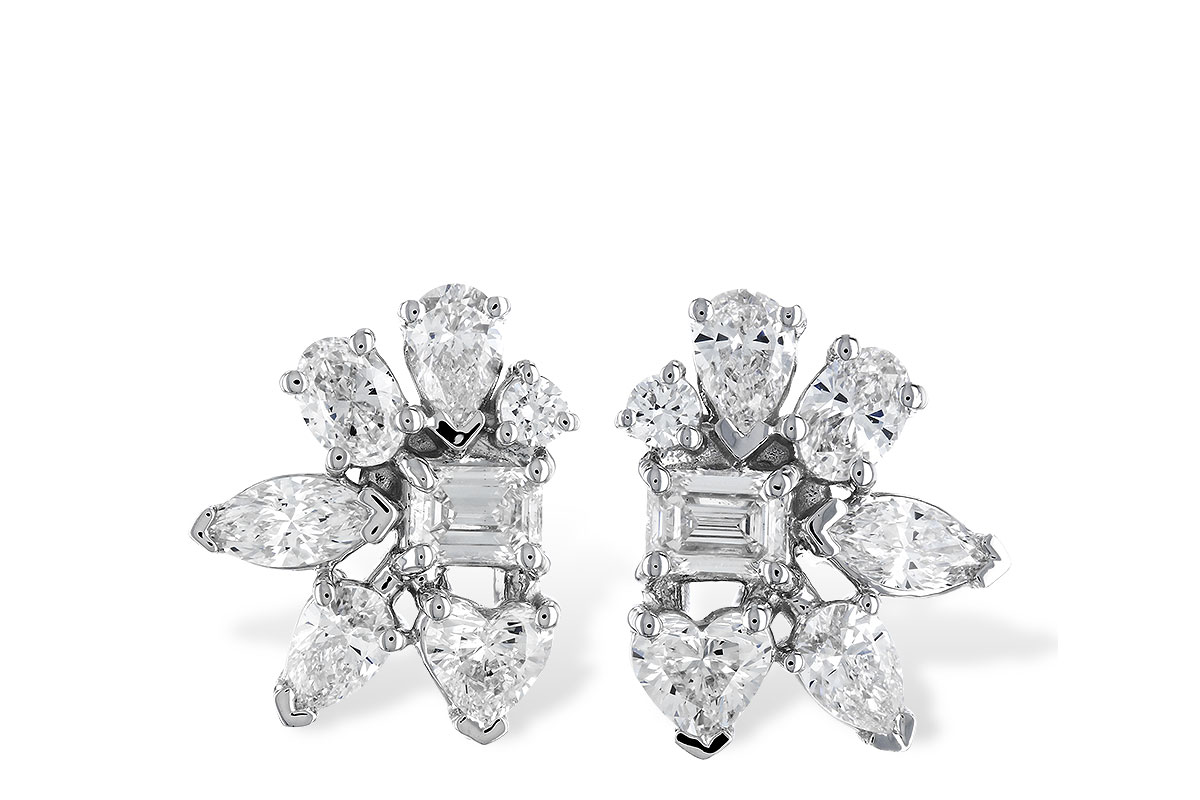 K274-24962: EARRINGS .90 TW FANCY CUT DIAS