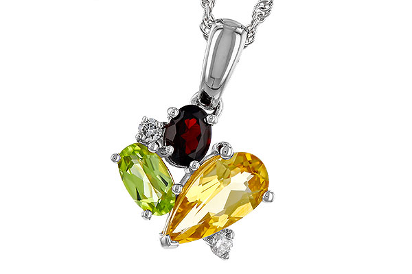 K275-12217: NECKLACE .79 SEMI PREC (CIT,PER,GAR) .82 TGW