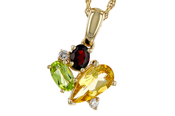 K275-12217: NECKLACE .79 SEMI PREC (CIT,PER,GAR) .82 TGW