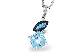 K275-13099: NECKLACE 2.37 TW BLUE TOPAZ 2.40 TGW