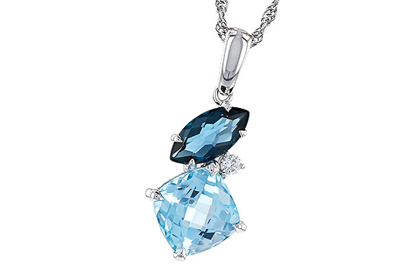 K275-13099: NECKLACE 2.37 TW BLUE TOPAZ 2.40 TGW