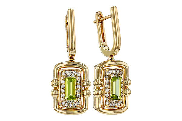 K276-00417: EARRINGS .71 TW PERIDOT .88 TGW (6x3MM PER)