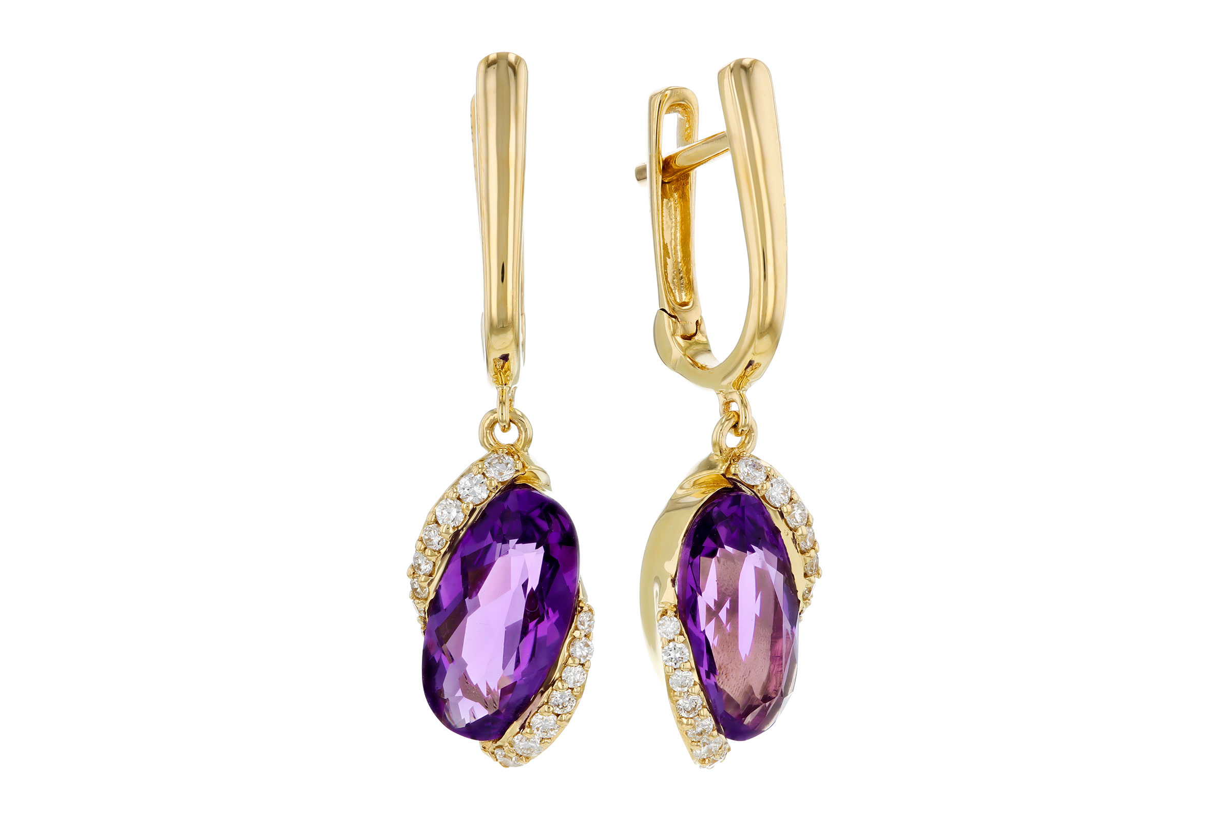 K276-02226: EARRINGS 2.14 TW AMETHYST 2.26 TGW (10x5MM AMY)