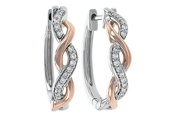 L190-57671: EARRINGS .15 TW (ROSE & WG)