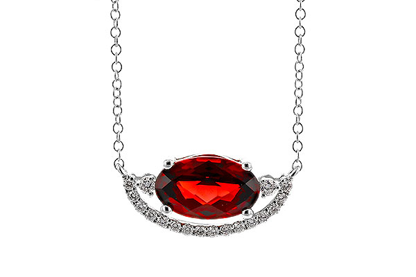 L275-11335: NECKLACE 1.94 GARNET 2.08 TGW (10x6MM GAR / 18")