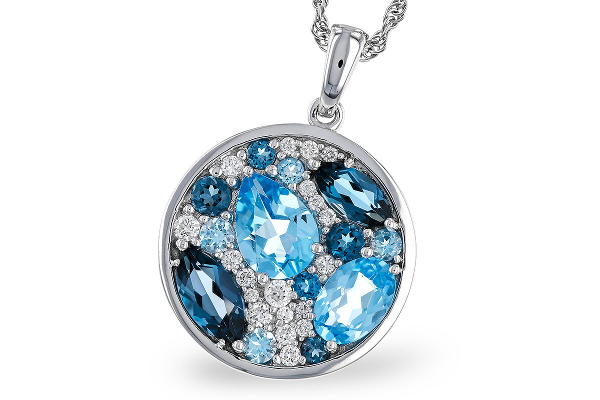L275-13126: NECKLACE 2.31 TW BLUE TOPAZ 2.48 TGW